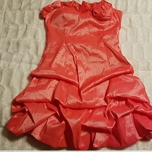 Elegant Daisy Coral Strapless Dress